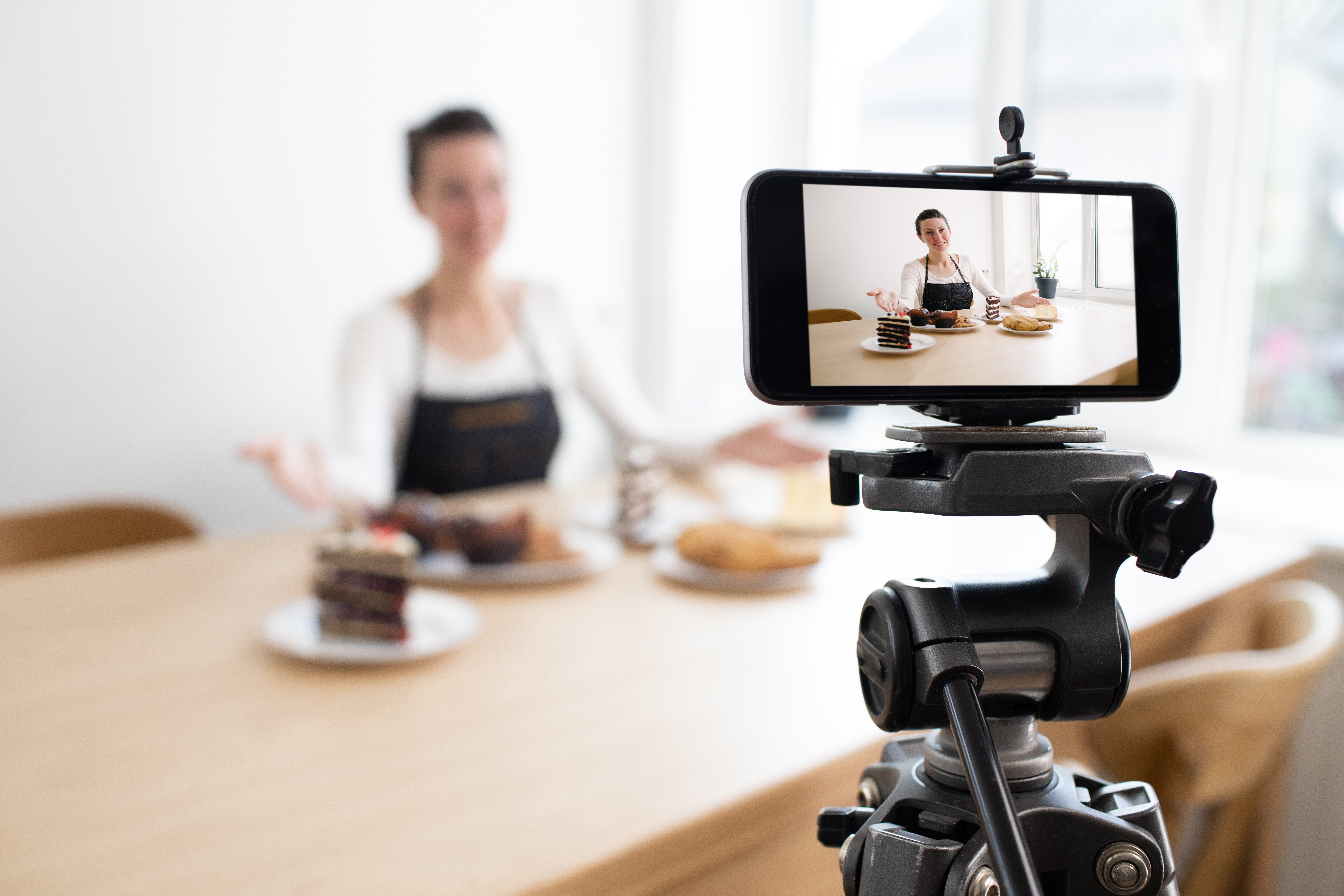 Female Business Owner filming masterclass